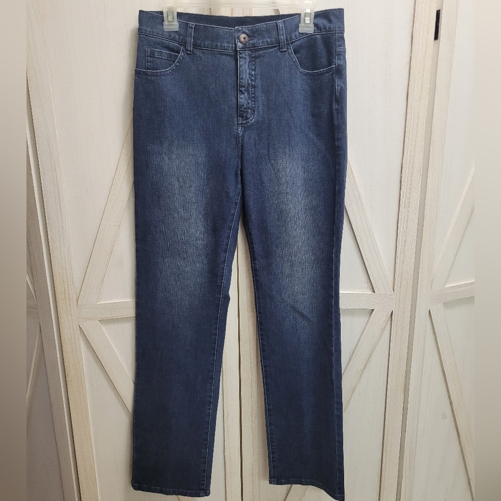 Soft Surroundings Classic Straight Leg Jeans, Dark Wash